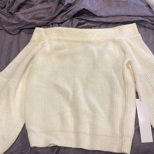 Cream off the shoulder sweater